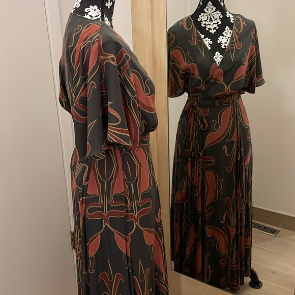 Free People Printed Wrap Maxi Dress size small/P - Picture 5 of 10